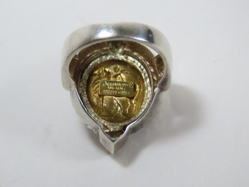 Tagliamonte Italy 14K Yellow Gold Sterling Silver Ring 925 8.07g Size 7 C8920 - 第 6/13 張圖片