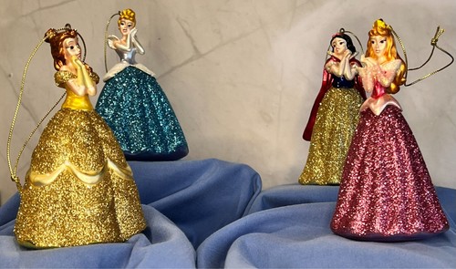 Rare Vintage Disney Princess Glass Handblown Ornaments