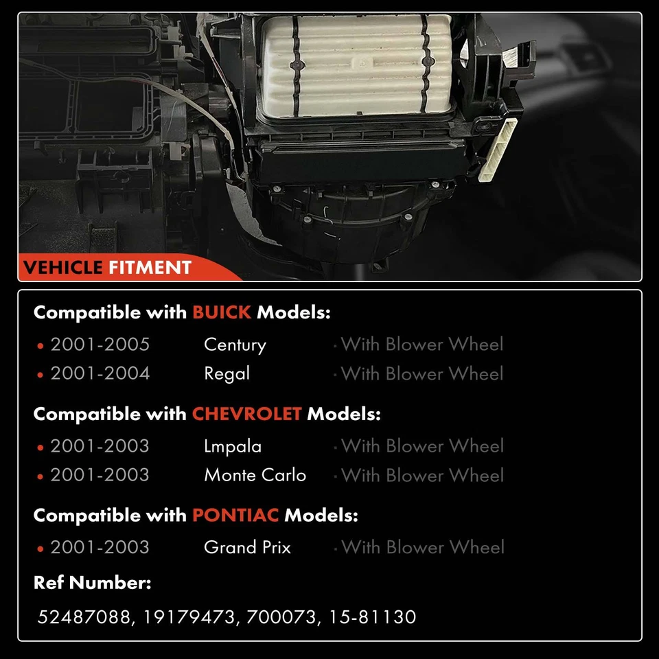 Motor calentador soplador HVAC para Chevrolet Impala Pontiac Grand Prix 2001-2003 delantero Foto 3 de 4