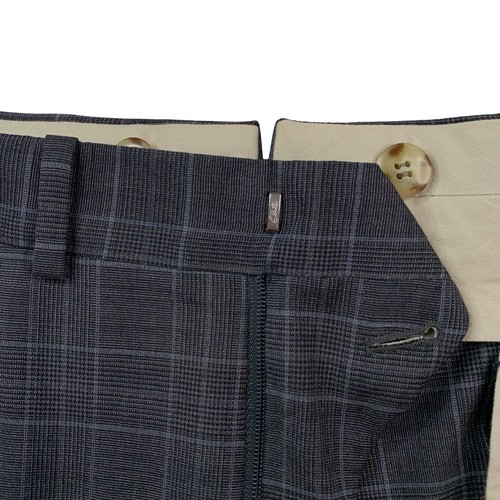 Mens 39 L Paul Stuart Charcoal Grey Double Windowpane Plaid Wool Suit - Picture 14 of 23
