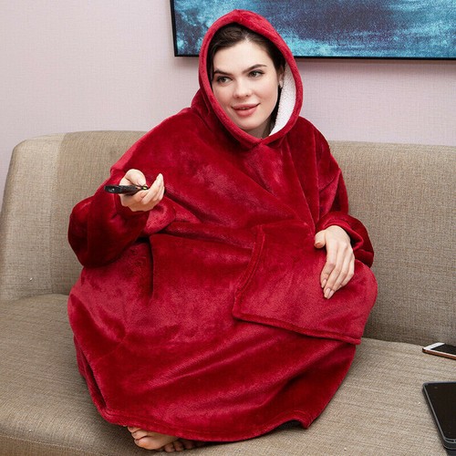 Ladies Hooded Blanket Oversized Blanket Hoodie Oodies Fleece Hoodie Blankets UK - Picture 33 of 42