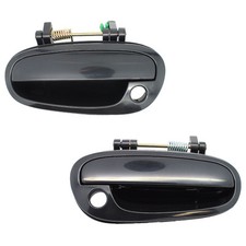 Front Left Driver Right Passenger Smooth Black Outside Door Handles Pair