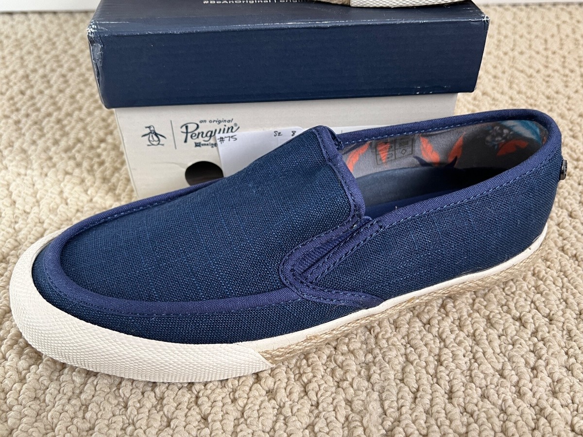 Penguin By Munsingwear Rodney Navy Blue Linen Slip On  display picture 2