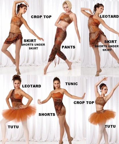 Pompeii TUNIC TOP & SHORTS Child Small Jazz Tap Dance Costume Tie Dye Copper New - Picture 2 of 4