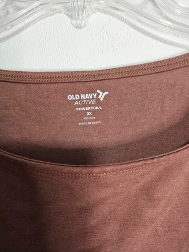 Old Navy Active Powerchill Rust Crop Short Sleeve Workout Shirt Size 2X NWTs - Picture 2 of 7