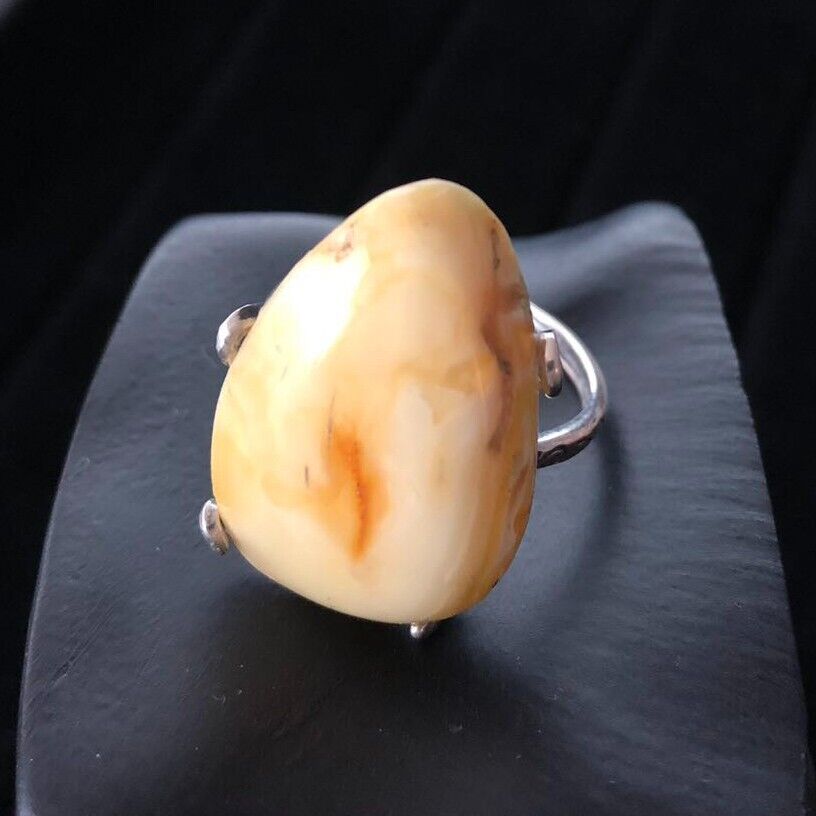 Set of Natural Royal Amber Ring Pendant Necklace … - image 7