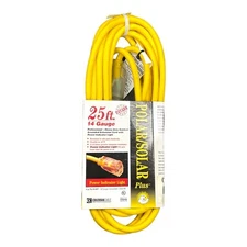 COLEMAN CABLE 01487 POLAR/SOLAR 25-FOOT 125 VOLT 14 GAUGE EXTENSION CORD NEW