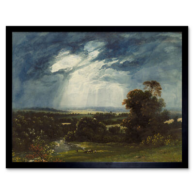 Martin Landscape Cattle Grazing Foreground 1833 Painting Art Print Framed 12x16