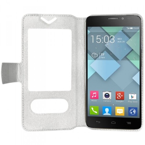 Housse Coque Etui S-view Universel XL Couleur Blanc SFR achats StarXtrem