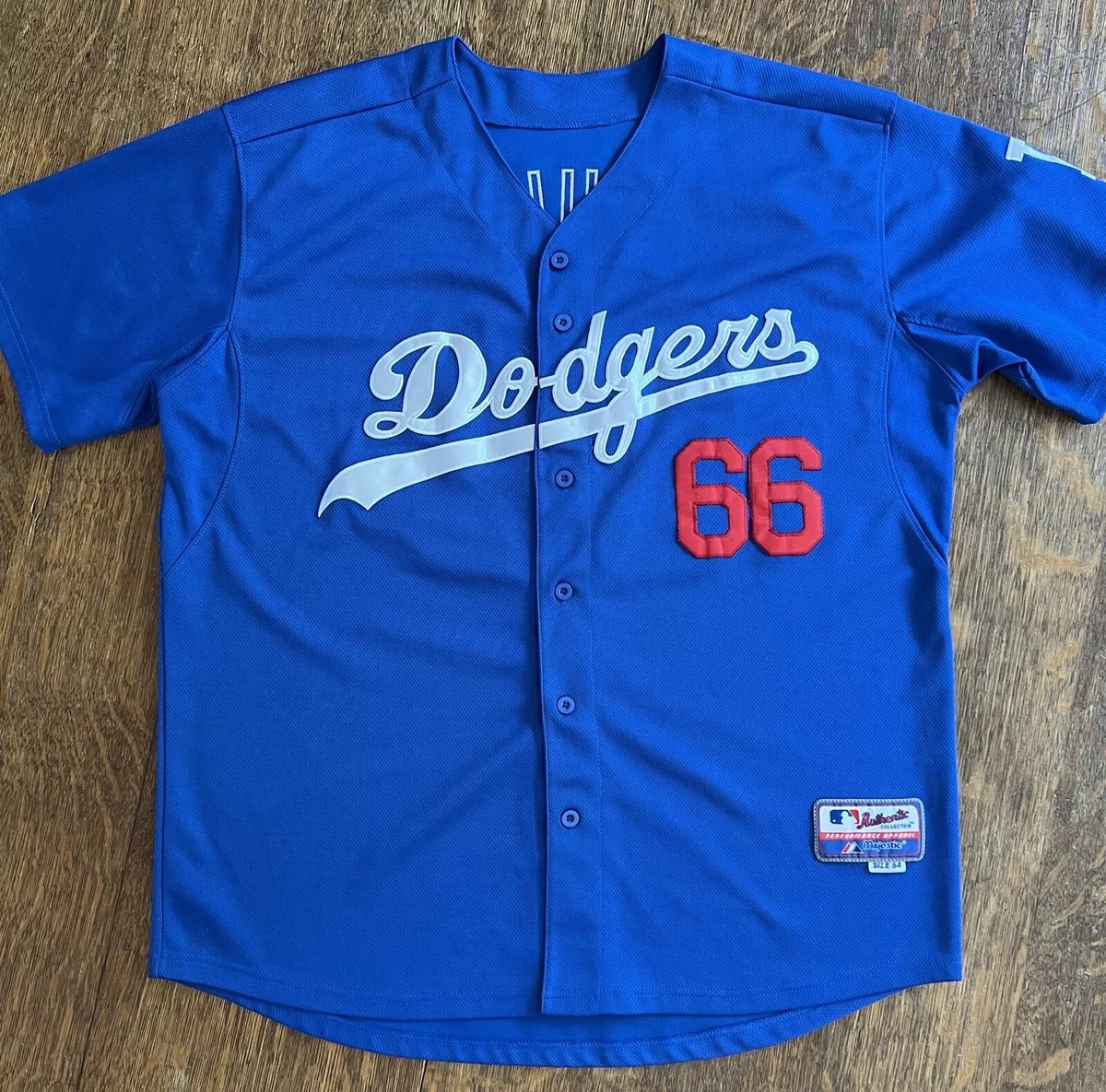 Majestic Authentic Collection Los Angeles Dodgers Mesh Jersey #66 Puig Size  54