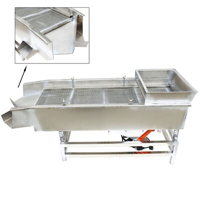 110V JG40-95 Linear Vibrating Screen Upper 6mm & Lower 3mm Round Hole Screen 80W