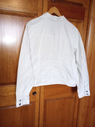 NWOT White Denim Mens XL Trucker Jacket by IZOD Cotton blend IRL measures below - Picture 18 of 24