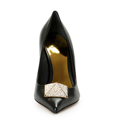 VALENTINO カラウァニ ワンスタット ヒトル ラウントトゥ フツ Valentino Garavani Women's One Stud With Crystals Black