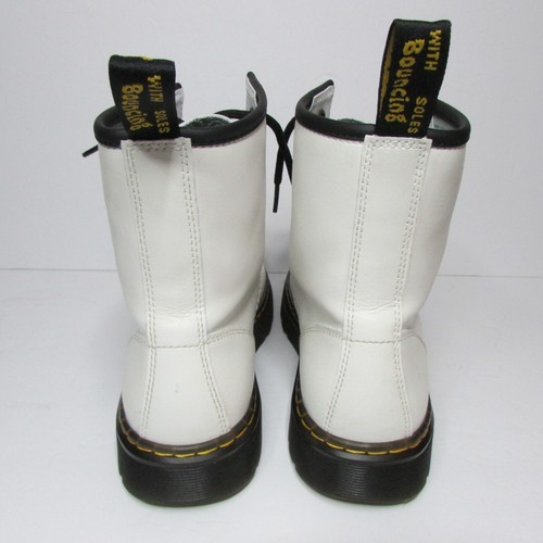 Dr. Doc Martens Leather Zavala White Combat Boots Lace Up Women's Size 8 Men's 7 - Picture 4 of 7