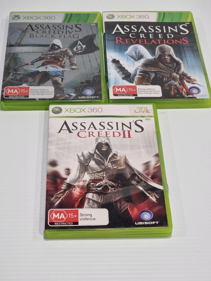 Xbox 360 Assassins Creed Revelations, Assassins Creed 2 & Black Flag Bundle Lot - Image 2 of 4