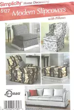 Couch Arm Chair Slip Cover SEWING PATTERN for Sofa Ottoman Foot Stool UNCUT