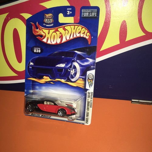 Hot Wheels Bugatti Veyron First Ed Red / Black - Afbeelding 1 van 8