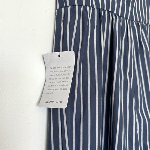 Chelsea28 Navy Blue Stripe Ruffle Jumpsuit Size 0P - Picture 6 of 9