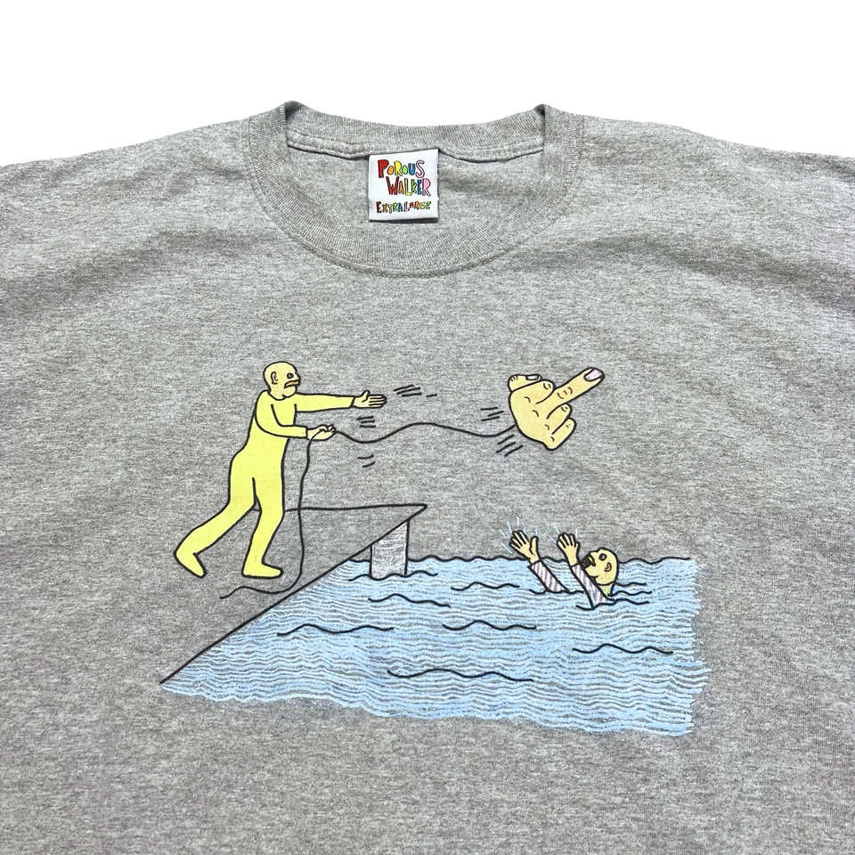 Camisa Porous Walker Para Hombres Extra Grande Gris Thank You I Love You Camiseta Arte Gráfico Foto 2 de 4