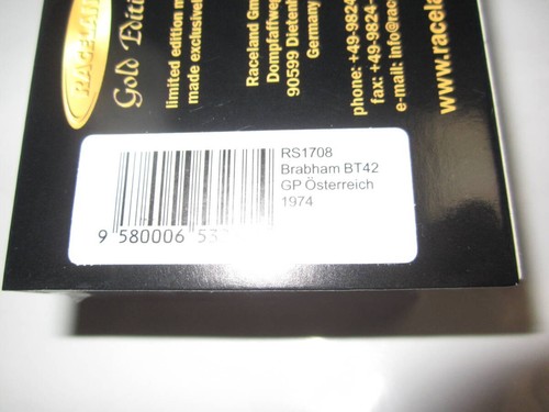 Spark Raceland Custom Order Limited To 300 Units 1/43 Brabham Bt42 Ford Nose Fin - Picture 9 of 9