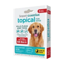 Sergeant's Guardian Flea & Tick Squeeze On Topical for Dogs, 66+ lbs., 3 Month