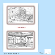 CP M 47103-229 POSTCARD 2 DRAWINGS 47 TONS