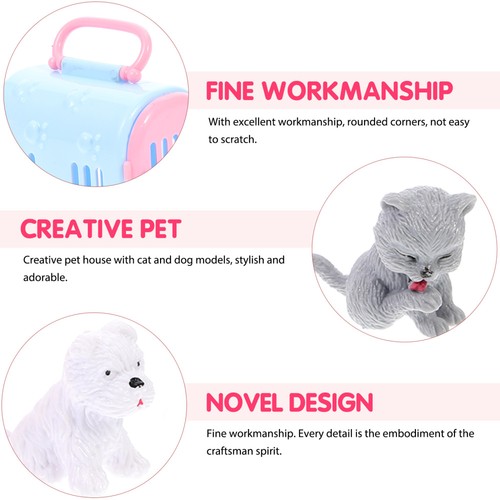 3 Sets Giocattoli Domestici Bambino Imitazione Mini Casa Per Animali Della - Zdjęcie 6 z 12