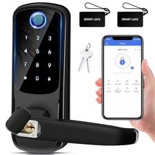 Smart Door Lock with Handle, Keyless Entry Digital Lock for Front/Interior