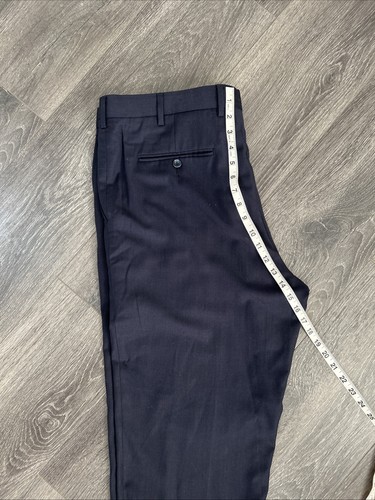 Hart Schaffner Marx 40 x 32 marineblau Wolle Anzughose Hose vorne flach - Bild 3 von 6
