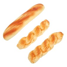 3 PCS Artificial Lifelike Baguette Loaf of Bread Prop Decorative Models