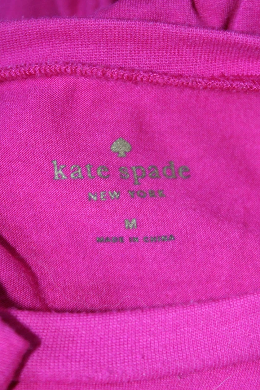 Abito donna Kate Spade New York rosa caldo elastico in vita manica corta tubino taglia M