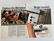 VTG Print Ad Hitachi Video Camera 1984 Los Angeles Olympics 2 Full Page