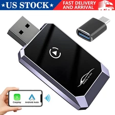 Mini Bluetooth WiFi Carplay Android Auto Adapter Box Plug & Play Wireless Dongle