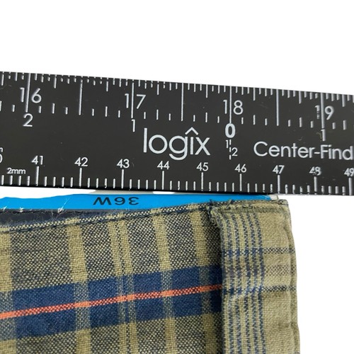 IZOD pantaloncino uomo taglia 36 a quadri verde oliva navy 100% cotone leggero - Foto 11 di 14