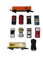 Vintage 1990's MICRO MACHINES Galoob lot of 11 CARS/TRUCKS/TRAINS