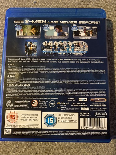 X-Men Trilogy Blu-ray 2009 6-Disc Set with Clear Slip Case Sleeve - Picture 5 of 5
