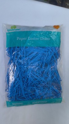 Way to Celebrate! Paper Easter Grass Blue Gift Basket Filler 1oz
