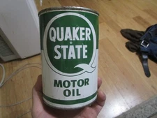 Old Vintage Quaker State Motor Oil 1 Quart Tin Can