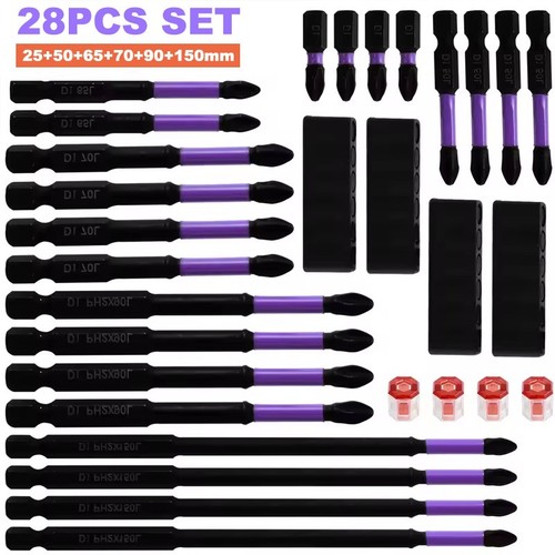 24PCS Magnetic Anti-Slip PH2 Impact Cross Driver Screwdriver Drill Bit Tool Set - Picture 15 of 17