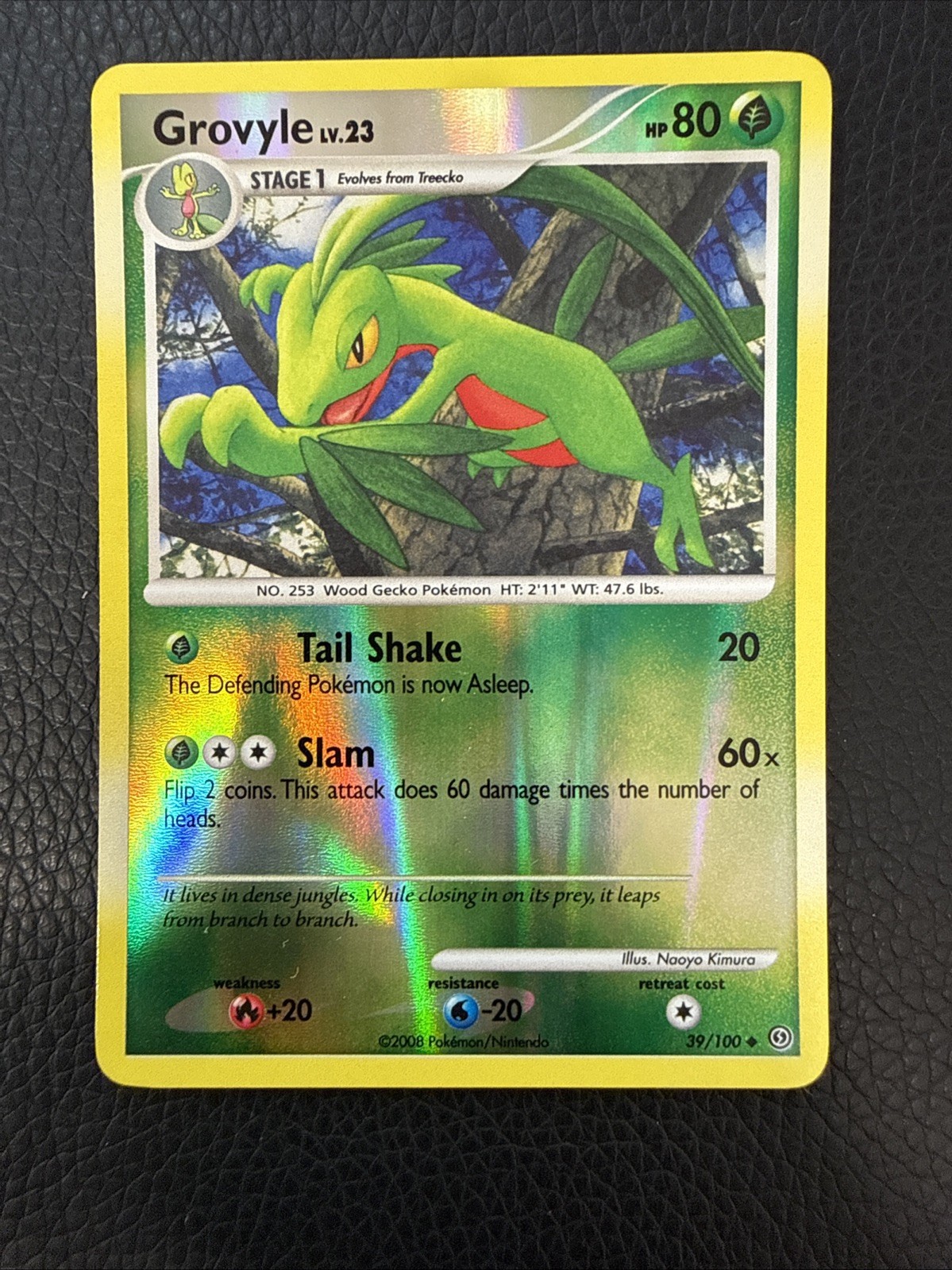 Pokemon Card Grovyle Reverse Holo 39/100 Stormfront LP