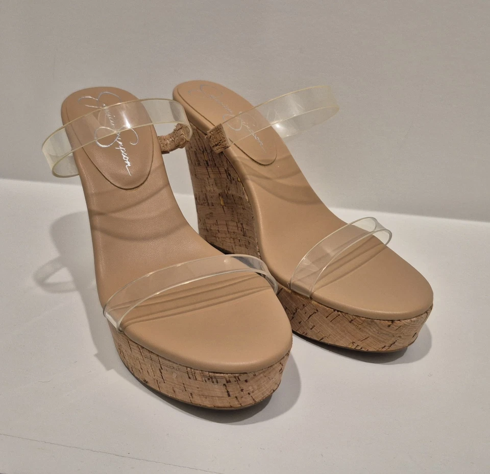 Sandalia de cuña Jessica Simpson Tumile transparente talla 7,5 NUEVA EN CAJA Foto 2 de 4