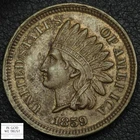 1859 Copper-Nickel Indian Head Cent 1C (CH AU Choice Almost Uncirculated)