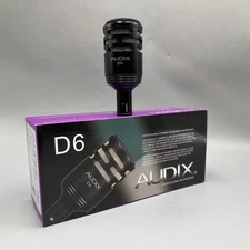 Audix D6 Dynamic Kick Drum Microphone In Black For Professional Use NEW