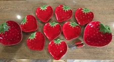 Vintage Knobler Strawberry Plates & Bowls Set Of 8