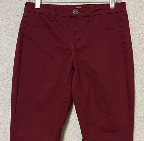 SO Jeans Women's Size 7 Maroon Red Stretch High Rise Jeggings Ankle 29x28 - Picture 2 of 12