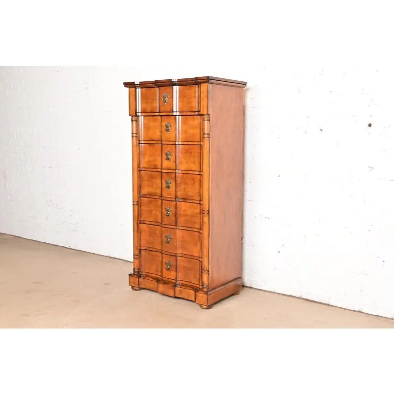 Drexel Heritage French Empire Carved Fruitwood Lingerie Chest or Semainier