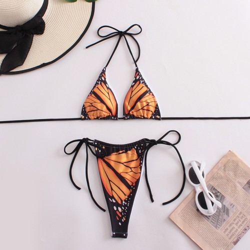 Womens Sexy Bikini Set Butterfly String Thong Bathing Suits Swimwear Beachwear - Picture 8 of 36