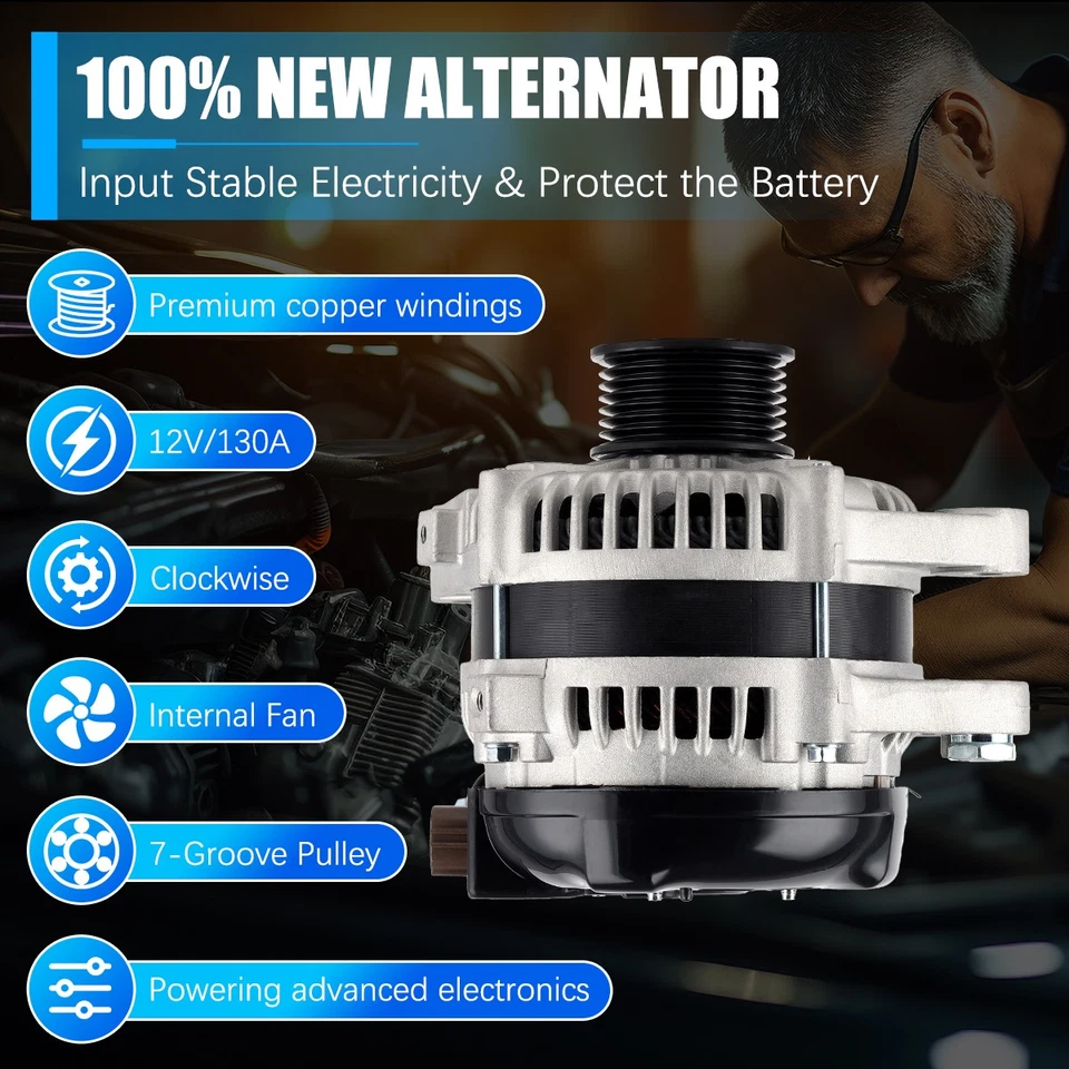 New Alternator`For Toyota Tacoma 4.0L V6 2005 2006 2007 2008 2009 2010-2014 2015 - Imagem 3 de 4