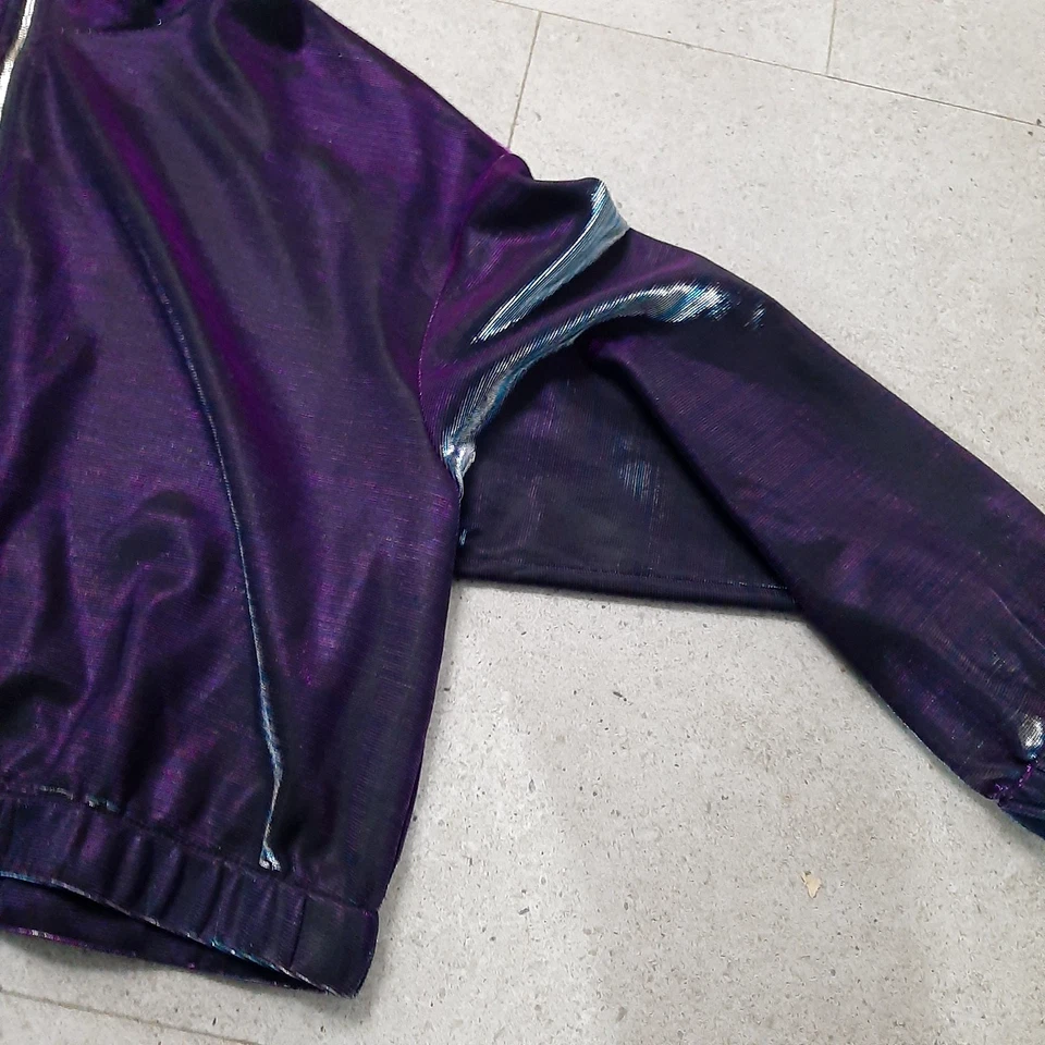 Clubwear - Holografische Glitzer Blusen Jacke / Blouson in Gr. 4XL um 48-50 - Bild 4 von 4