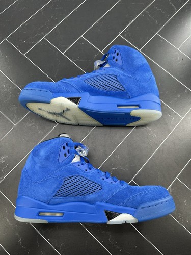 Nike Air Jordan 5 Retro Blue Suede Size 10.5 136027-401 2017 - Picture 3 of 7